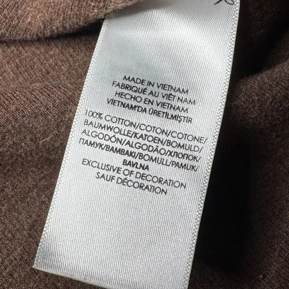 Polo Ralph Lauren Sweater Mens Large Brown Quarter Zip Mock Neck Cotton Knit